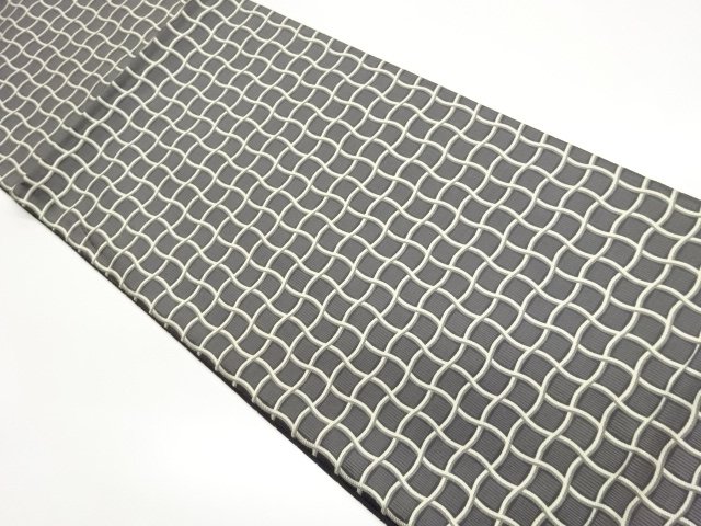 JAPANESE KIMONO / FUKURO OBI / WOVEN GRID 